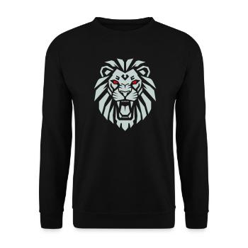 Geometric Lion - Re dei Leoni Minimalista - Unisex Sweatshirt - black - Front - Alina (178cm) & Michal (187cm)