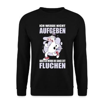 Einhorn Geschenk Joggen Läufer Frauen Männer - Unisex Pullover - Schwarz - Vorne - Alina (178cm) & Michal (187cm)