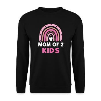 Mama von 2 Kindern Beste Mama Muttertag - Unisex Pullover - Schwarz - Vorne - Alina (178cm) & Michal (187cm)