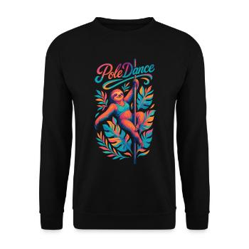 Paresseux Pole Dance Pole Dancer Drôle Cadeau - Sweat-shirt Unisexe - noir - Devant - Alina (178cm) & Michal (187cm)