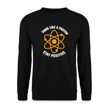 Proton Positive Thinking Atom Graphic - Unisex Sweatshirt - black - Front - Alina (178cm) & Michal (187cm)