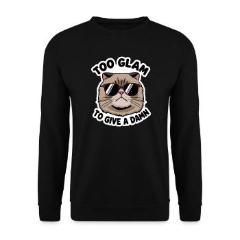 Chat Cool Trop Glam Pour S’En Soucier - Sweat-shirt Unisexe - noir - Devant - Alina (178cm) & Michal (187cm)