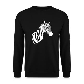 Zebra T-shirt  - Unisex Pullover - Schwarz - Vorne - Alina (178cm) & Michal (187cm)