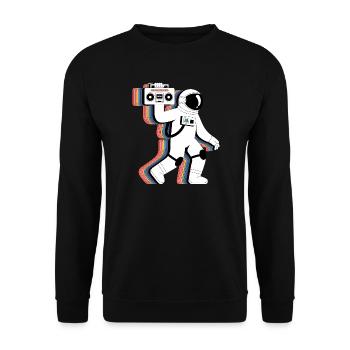 Rainbow Astronaut Radio - T-Shirt Drôle - Sweat-shirt Unisexe - noir - Devant - Alina (178cm) & Michal (187cm)