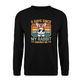 0 Days Since My Rabbit Ignored Me Rabbit - Unisex Sweatshirt - black - Front - Alina (178cm) & Michal (187cm)