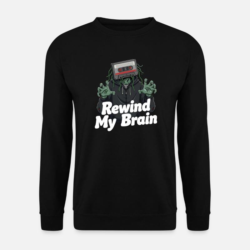 Rewind My Brain Zombie Illustration - Unisex Pullover - Schwarz