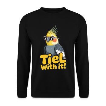 Nymphensittich Humor Vogel - Unisex Pullover - Schwarz - Vorne - Alina (178cm) & Michal (187cm)