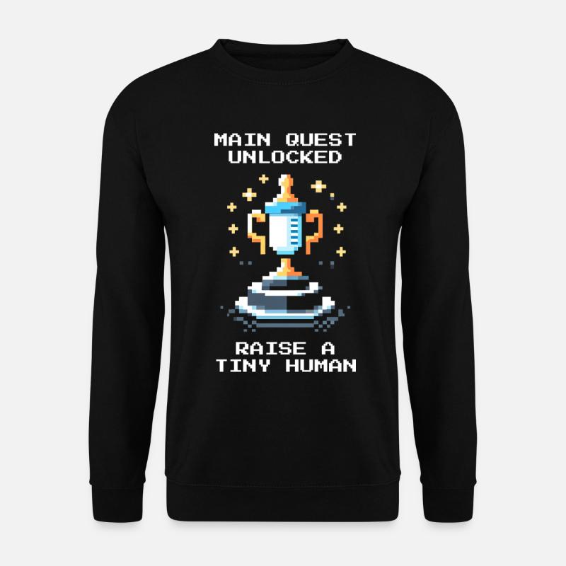 Hauptquest freigeschaltet | Kind großziehen - Unisex Pullover - Schwarz