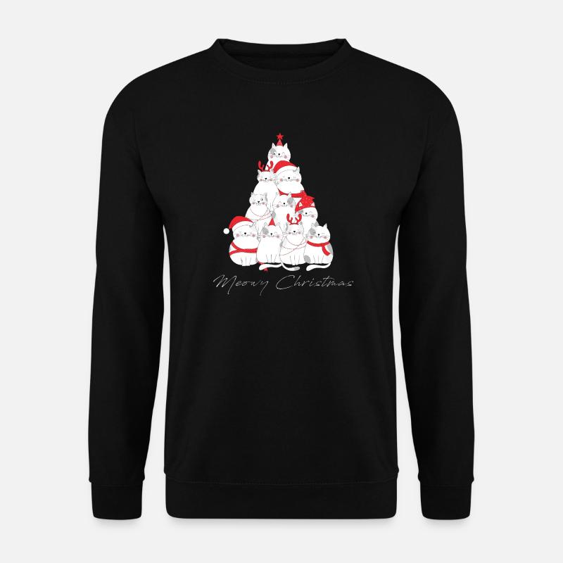 Arbre à chat de Noël miaou - Sweat-shirt Unisexe - noir