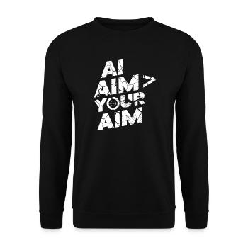 Ich Bin Dein Ziel – Distressed Target Typo - Unisex Pullover - Schwarz - Vorne - Alina (178cm) & Michal (187cm)