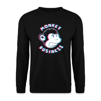 Monkey Business 3D - Affe Graffiti Urban Art - Unisex Sweatshirt - black - Front - Alina (178cm) & Michal (187cm)