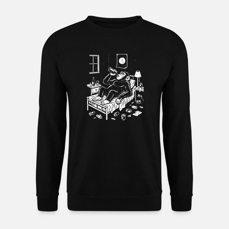 Schlafenszeit-Affen-Trink-Absacker - Unisex Pullover - Schwarz