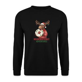 Christmas - Funny Moose - Winter Donut - Unisex Sweatshirt - black - Front - Alina (178cm) & Michal (187cm)