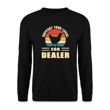 Hühner Mama Geschenk Hühner Papa Hühnerzüchter - Unisex Pullover - Schwarz - Vorne - Alina (178cm) & Michal (187cm)