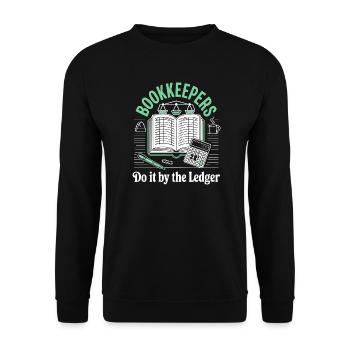 Bookkeeper do it by the ledger - Unisex Sweatshirt - black - Front - Alina (178cm) & Michal (187cm)