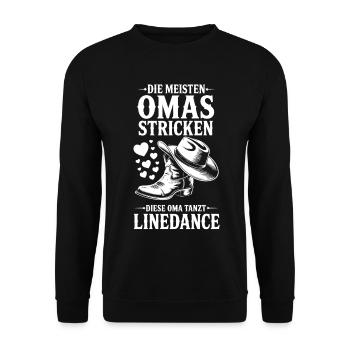 Grandma Dancing LineDance - Unisex Sweatshirt - black - Front - Alina (178cm) & Michal (187cm)