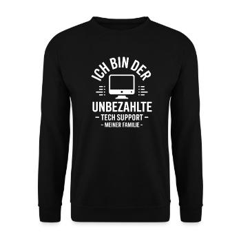 Unpaid family tech support - Unisex Sweatshirt - black - Front - Alina (178cm) & Michal (187cm)