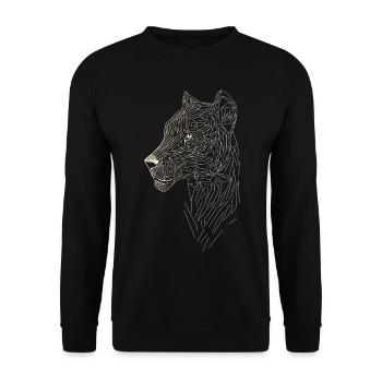 Leopard Line Art - Geometric Style - Unisex Sweatshirt - black - Front - Alina (178cm) & Michal (187cm)