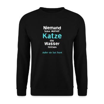 Zone d’eau des chats - Sweat-shirt Unisexe - noir - Devant - Alina (178cm) & Michal (187cm)