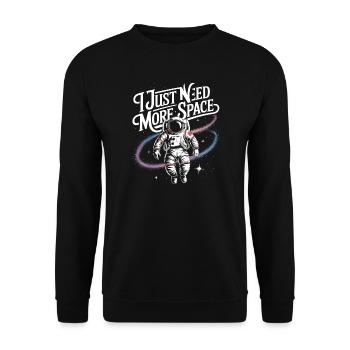J’ai juste besoin de plus d’espace - Logo d’astronaute cool - Sweat-shirt Unisexe - noir - Devant - Alina (178cm) & Michal (187cm)