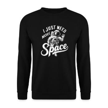 J’ai juste besoin de plus d’espace - Logo d’astronaute cool - Sweat-shirt Unisexe - noir - Devant - Alina (178cm) & Michal (187cm)