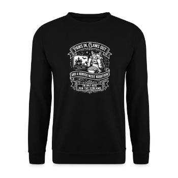 Cat Couch Horror Marathon - Unisex Sweatshirt - black - Front - Alina (178cm) & Michal (187cm)