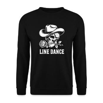 Skull Cowboy Line Dance - Unisex Sweatshirt - black - Front - Alina (178cm) & Michal (187cm)