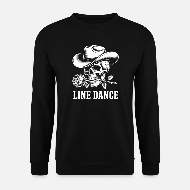 Skull Cowboy Line Dance - Unisex Pullover - Schwarz
