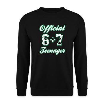13e anniversaire Adolescent officiel 6+7 Mème - Sweat-shirt Unisexe - noir - Devant - Alina (178cm) & Michal (187cm)