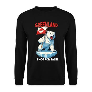 Greenland Is Not For Sale Arctic Polar Bear - Unisex Pullover - Schwarz - Vorne - Alina (178cm) & Michal (187cm)