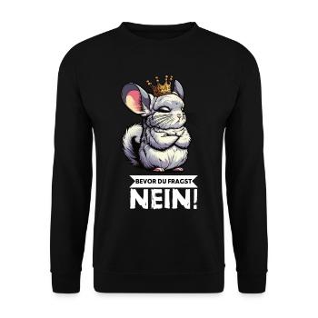 Avant que vous ne demandiez à la chinchilla, chinchilla, rongeur - Sweat-shirt Unisexe - noir - Devant - Alina (178cm) & Michal (187cm)