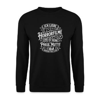 Horror Fan Club Phase Nicht - Unisex Pullover - Schwarz - Vorne - Alina (178cm) & Michal (187cm)