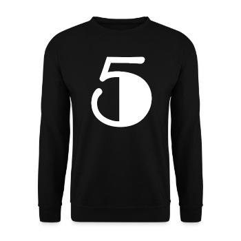 5. JUBILÄUM. 5 JAHRE. 5. JUBILÄUM. KIND - Unisex Pullover - Schwarz - Vorne - Alina (178cm) & Michal (187cm)