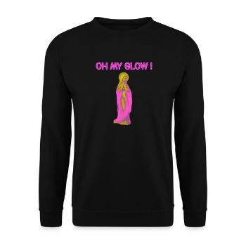 Oh My Glow Virgin Mary Gold Halo - Unisex Sweatshirt - black - Front - Alina (178cm) & Michal (187cm)