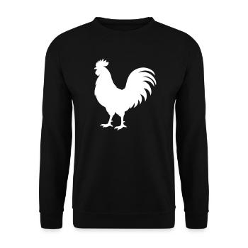 Rooster Silhouette - Unisex Sweatshirt - black - Front - Alina (178cm) & Michal (187cm)