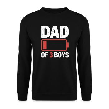 Vater von 3 Jungen Batterie-Symbol - Unisex Pullover - Schwarz - Vorne - Alina (178cm) & Michal (187cm)