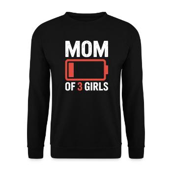 Maman de 3 filles Battery - Sweat-shirt Unisexe - noir - Devant - Alina (178cm) & Michal (187cm)