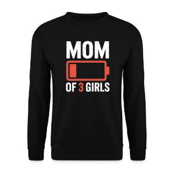 Mom of 3 Girls - Unisex Sweatshirt - black - Front - Alina (178cm) & Michal (187cm)