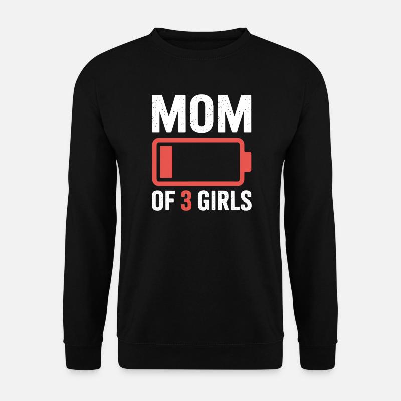 Mama von 3 Mädchen Batterie-Symbol - Unisex Pullover - Schwarz
