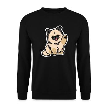 Style autocollants pour chiens mignons – Toshi le chien duveteux - Sweat-shirt Unisexe - noir - Devant - Alina (178cm) & Michal (187cm)