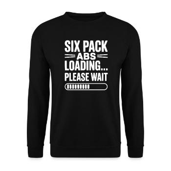 Chargement des abdominaux en pack... Veuillez patienter - Sweat-shirt Unisexe - noir - Devant - Alina (178cm) & Michal (187cm)