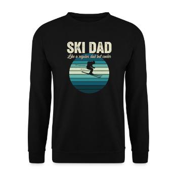Lustiger Ski-Vater-Skifahrer - Unisex Pullover - Schwarz - Vorne - Alina (178cm) & Michal (187cm)