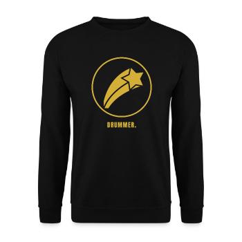 Minimalist Legendary T-Shirt Gold - Gift for Drumm - Unisex Pullover - Schwarz - Vorne - Alina (178cm) & Michal (187cm)