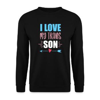 LGBT-Pride-Monat – Ich liebe meine trans Tochter - Unisex Pullover - Schwarz - Vorne - Alina (178cm) & Michal (187cm)