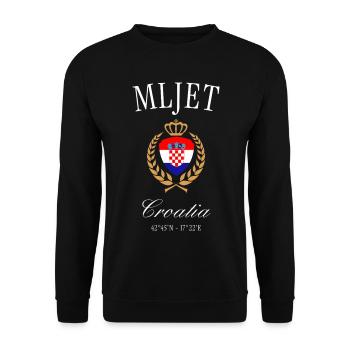 Couronne des armoiries de Mljet Croatia – Souvenir de voyage - Sweat-shirt Unisexe - noir - Devant - Alina (178cm) & Michal (187cm)