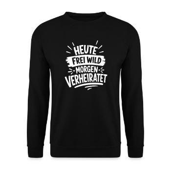 Morgen Verheiratet JGA - Unisex Pullover - Schwarz - Vorne - Alina (178cm) & Michal (187cm)