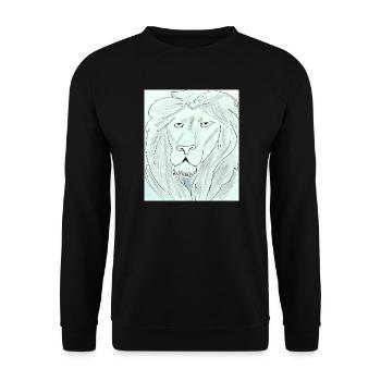 Pure Lion Head Drawing - Unisex Sweatshirt - black - Front - Alina (178cm) & Michal (187cm)