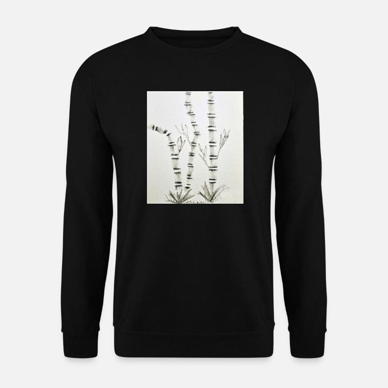 Bamboo Drawing in Ink Style - Unisex Sweatshirt - black