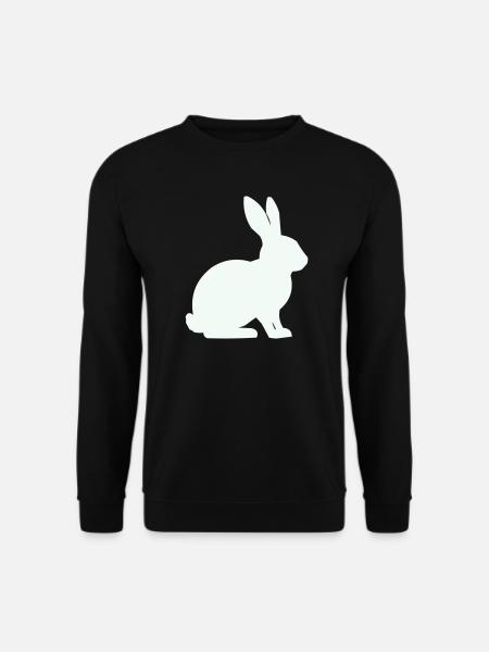 Bunny Silhouette Minimal - Sweat-shirt Unisexe - noir