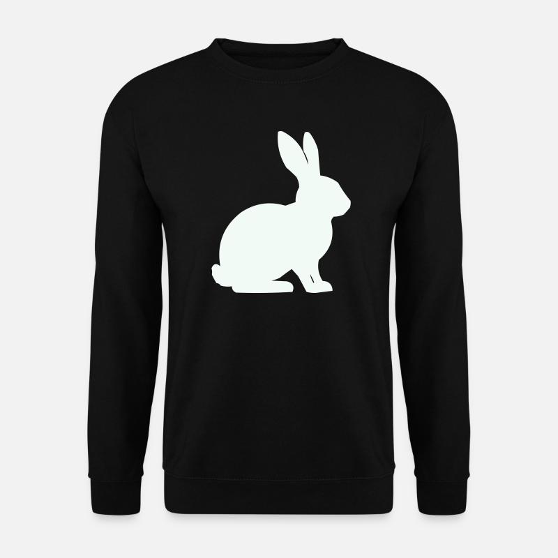Hase Silhouette Minimal - Unisex Pullover - Schwarz